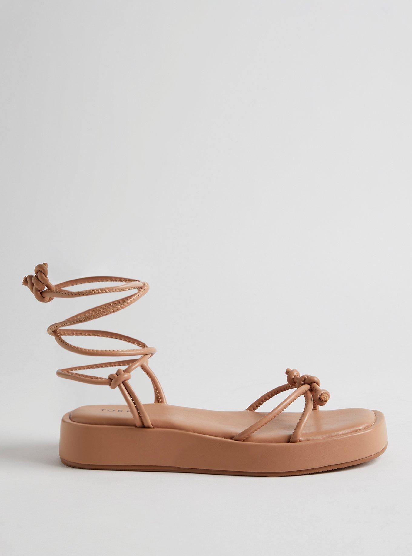 Tie Ankle Strappy Flatform Sandal (WW