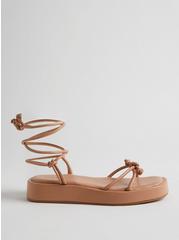 Plus Size Tie Ankle Strappy Flatform Sandal (WW), CAMEL, alternate