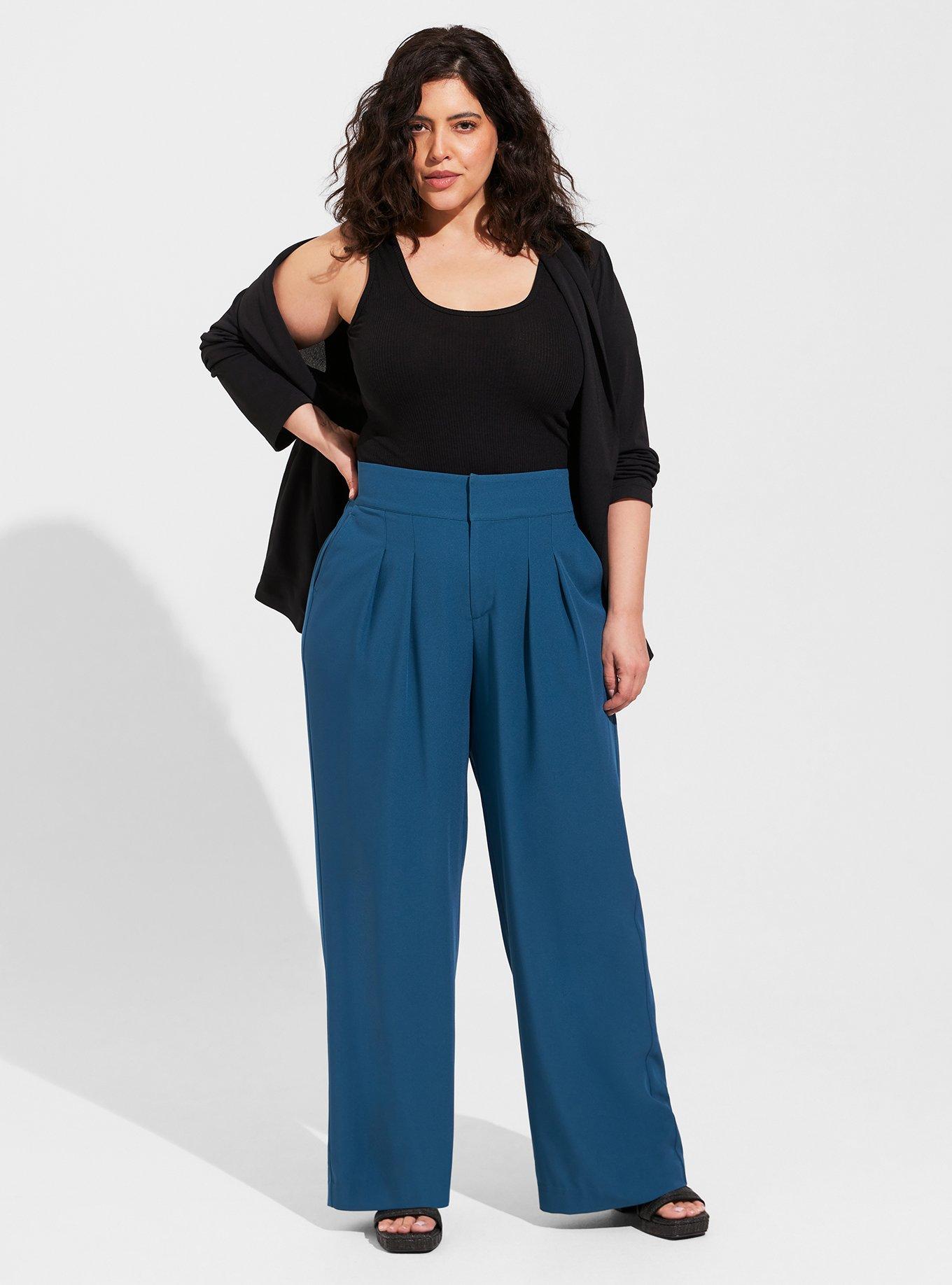 Plus Size - Black High Rise Wide Leg Pant - Torrid