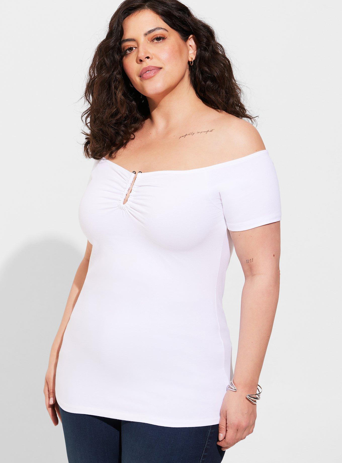 Plus Size - Foxy Off-Shoulder 3/4 Sleeve Top - Torrid