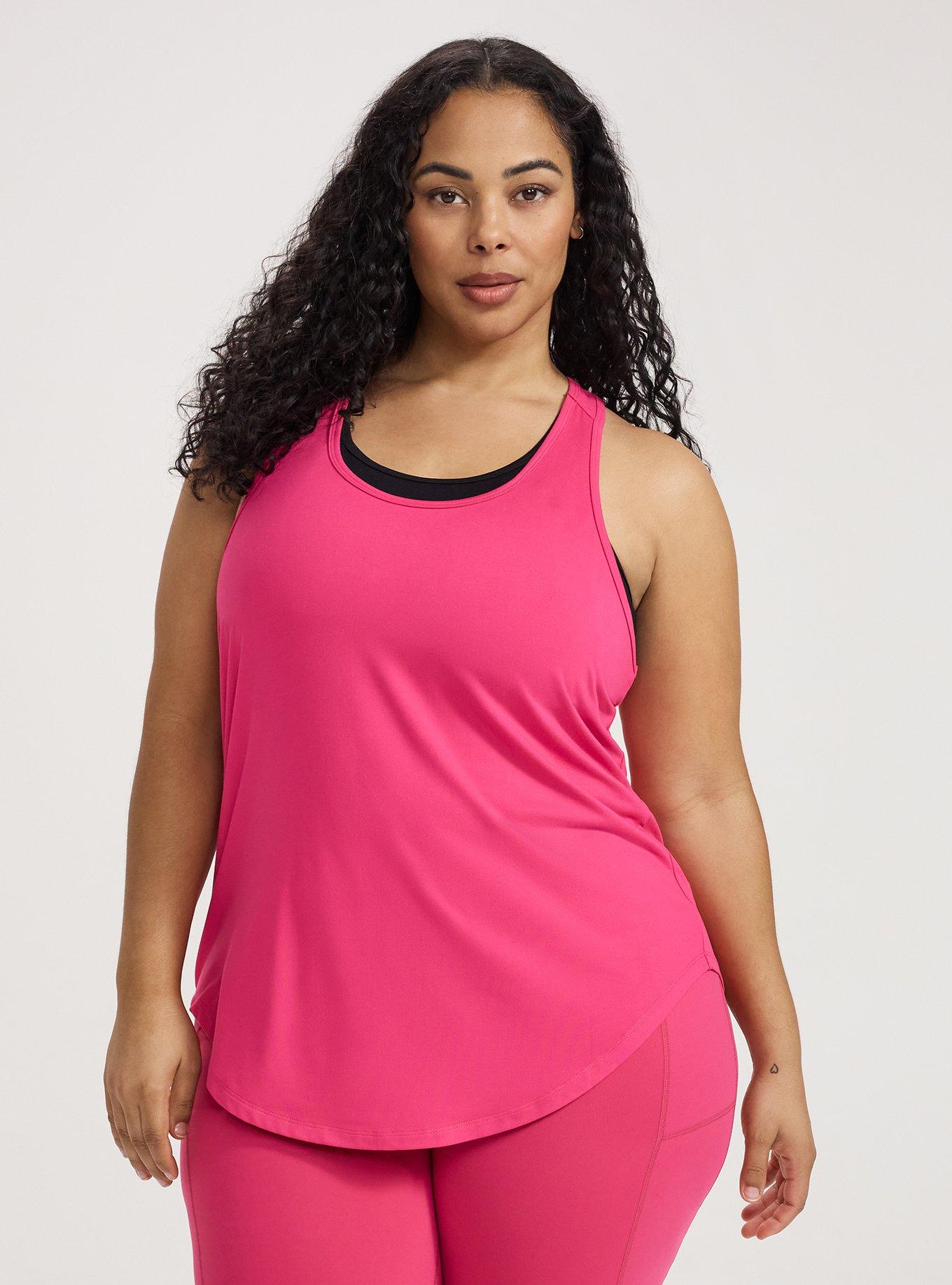 Plus Size TRU Super Soft Performance Jersey Active Tank, BEET ROOT PURPLE PINK, hi-res