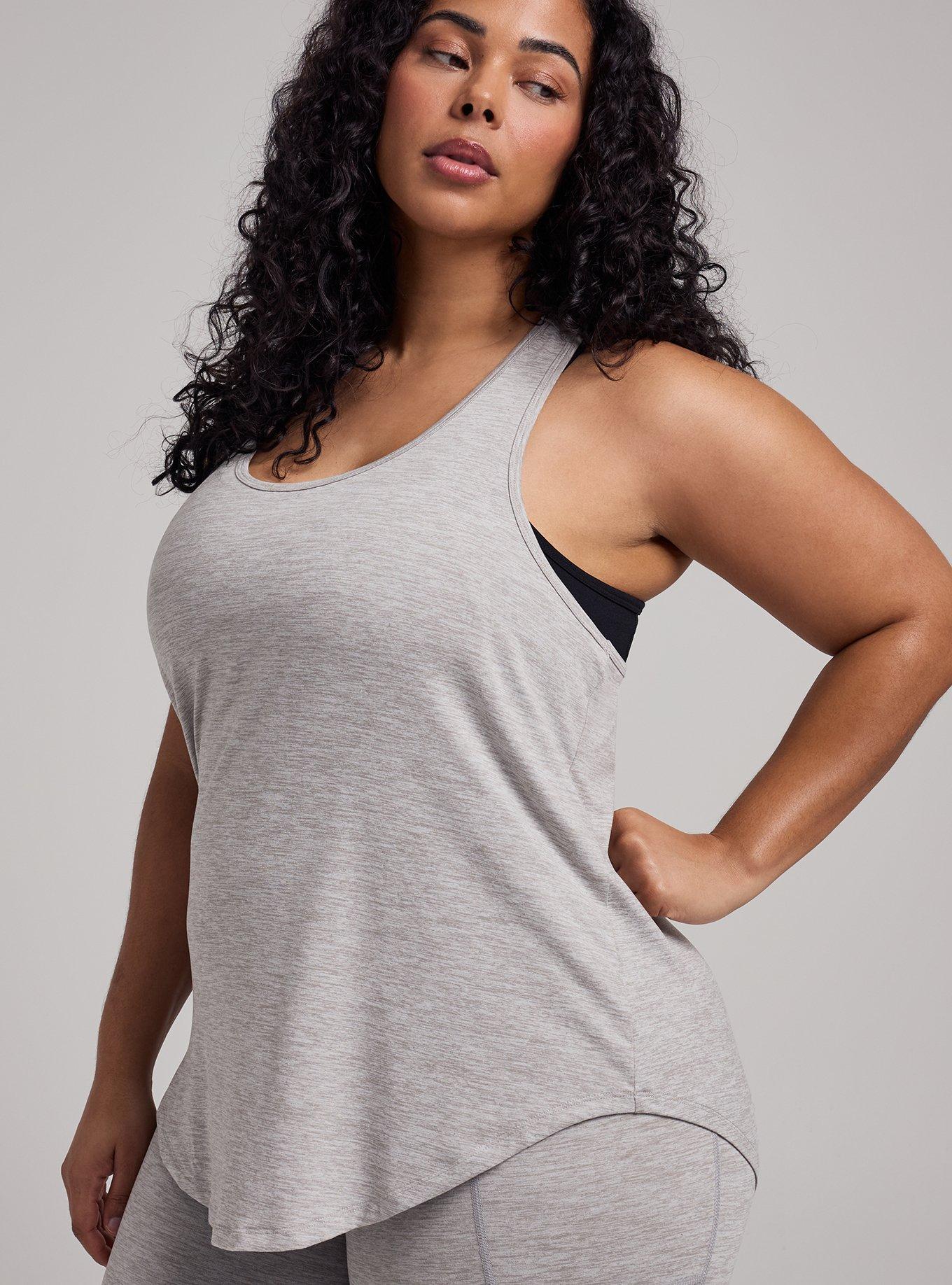 TRU Super Soft Performance Jersey Active Tank, LIGHTEST HEATHER GREY, alternate