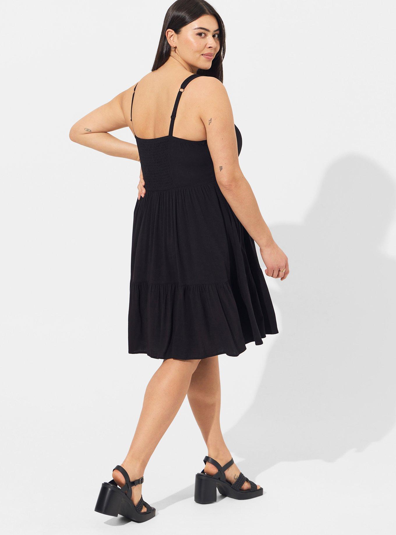 Torrid New 4 (4X, 26) Black Cupro & Mesh Skater Party Cocktail