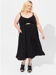 Midi Super Soft Cutout Sleeveless Dress, DEEP BLACK, hi-res