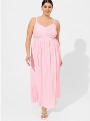 Plus Size Maxi Plisse Pleated Dress, ORCHID PINK, hi-res