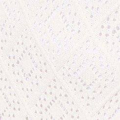 Plus Size Pointelle Cardigan Button Front Cropped Sweater, PRISTINE, swatch