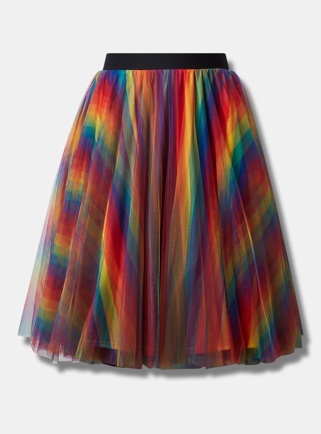 Plus Size - Pride Midi Tulle A-Line Skirt - Torrid