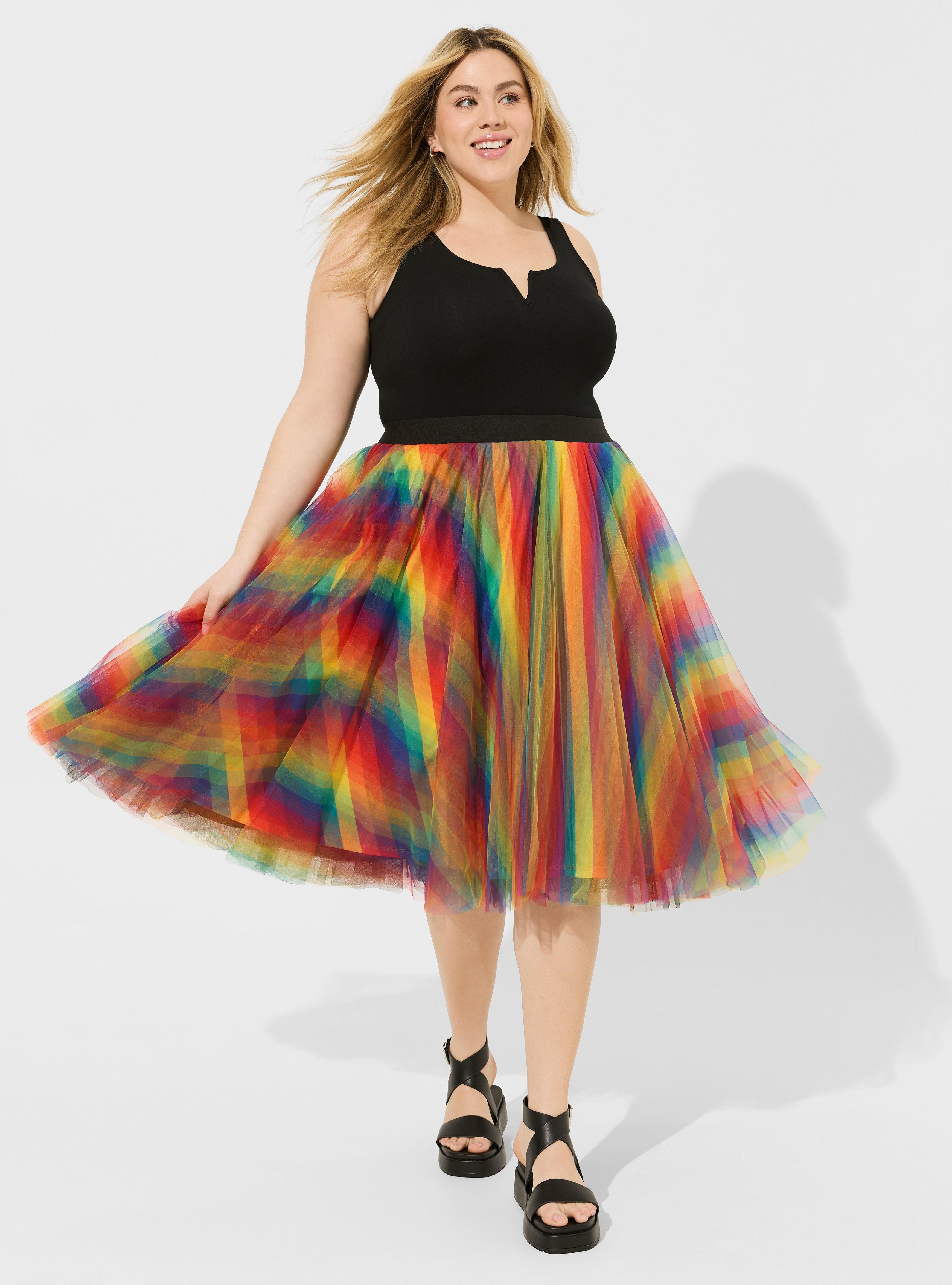 Adult Rainbow Tulle Skirt - You Pick the Length