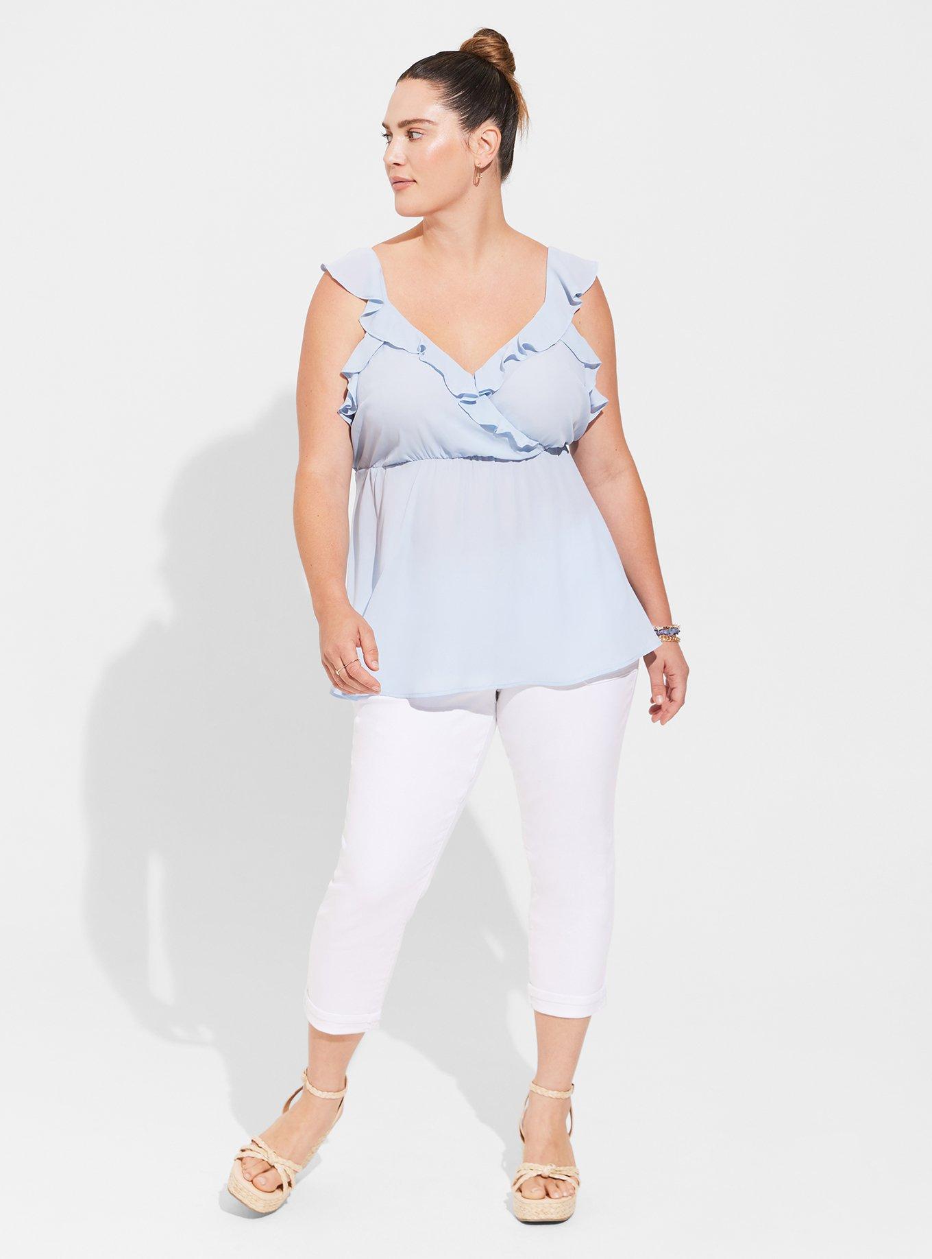 TORRID Peplum Georgette Ruffle Surplice Tank Top