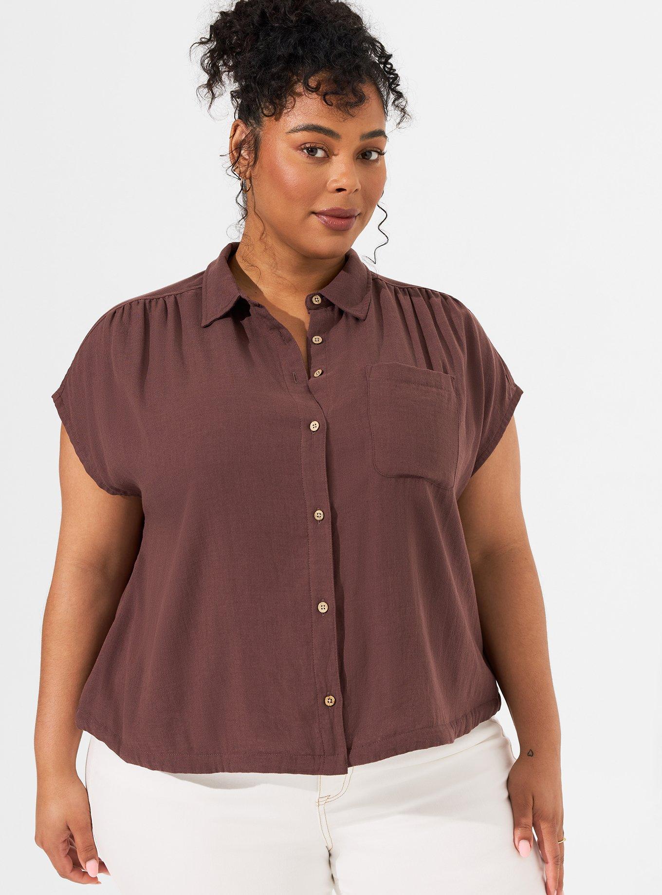 Gauze blouses plus clearance size