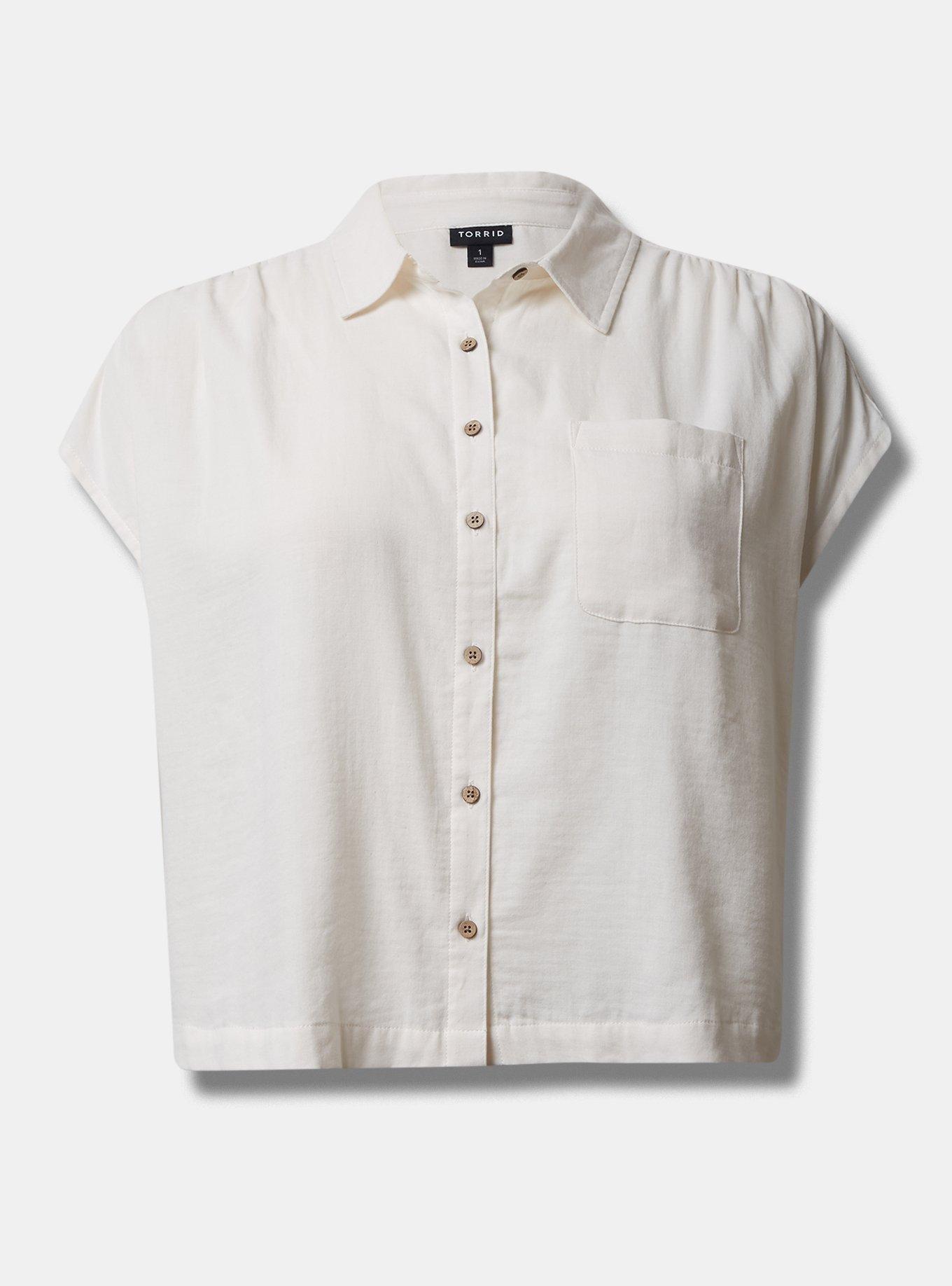 TORRID Double Gauze Button Up Short Sleeve Shirt Top