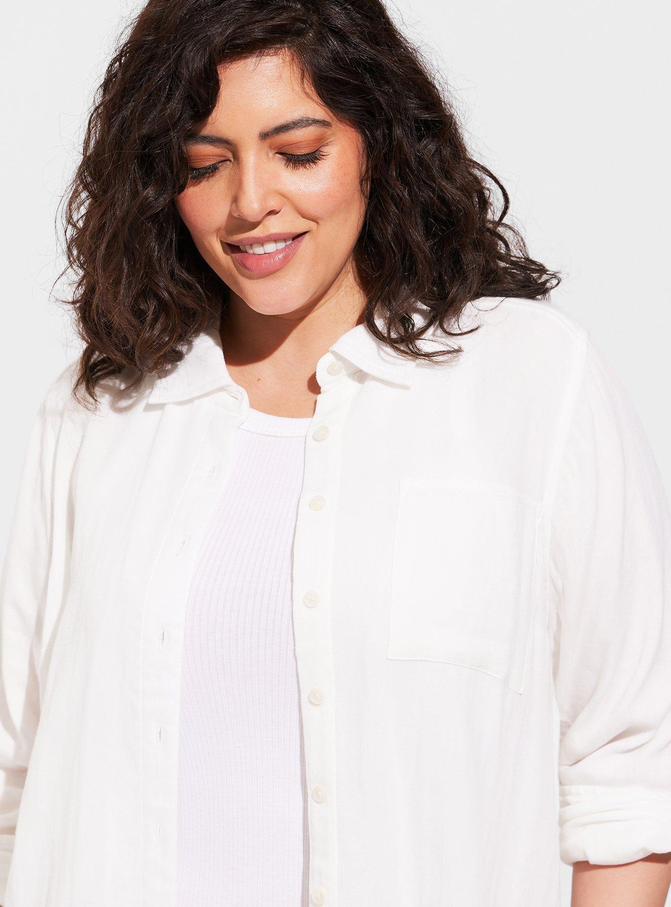 Plus Size Lizzie Double Gauze ButtonUp Long Sleeve Shirt Torrid