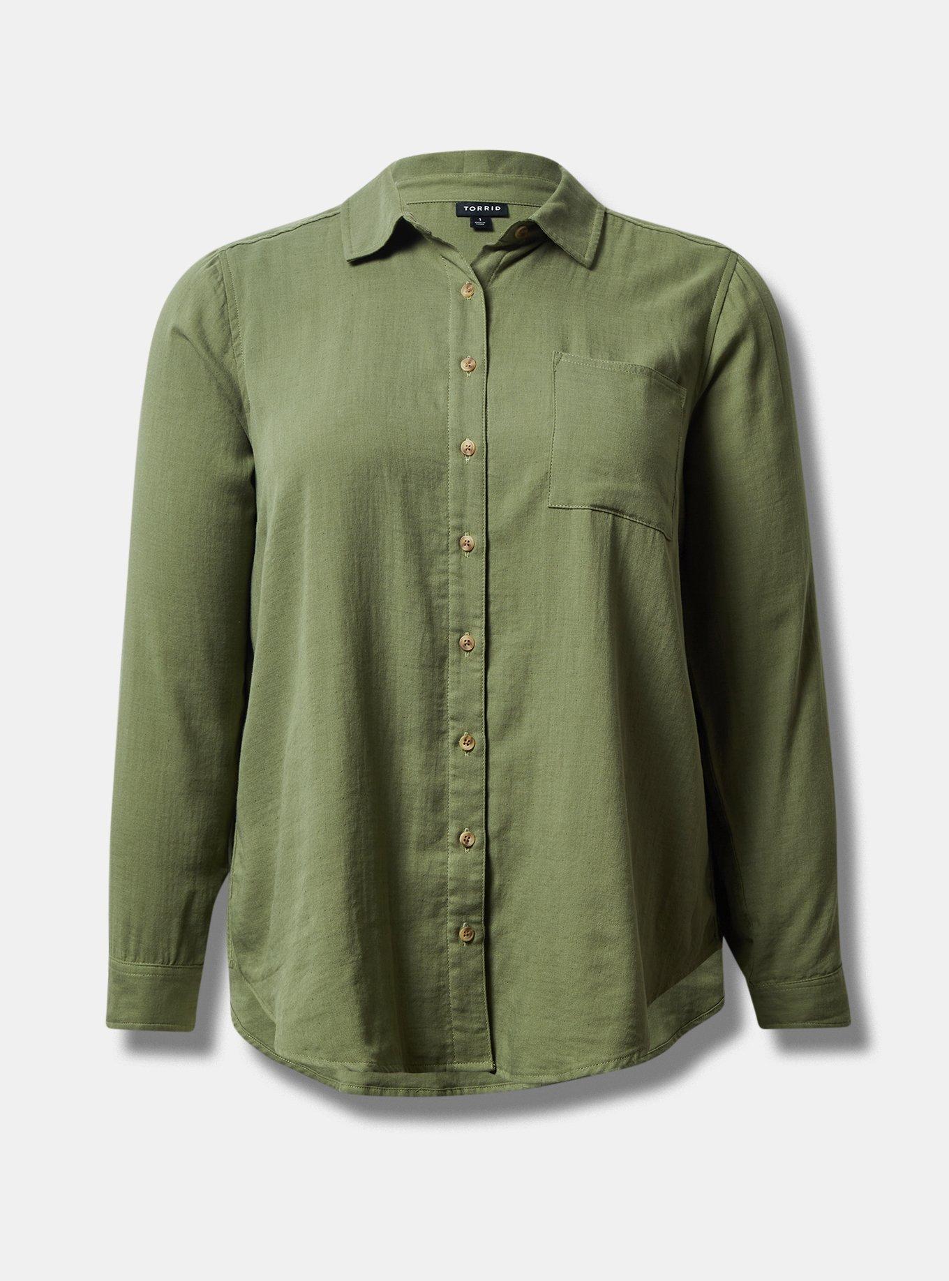 Plus Size Lizzie Double Gauze ButtonUp Long Sleeve Shirt Torrid