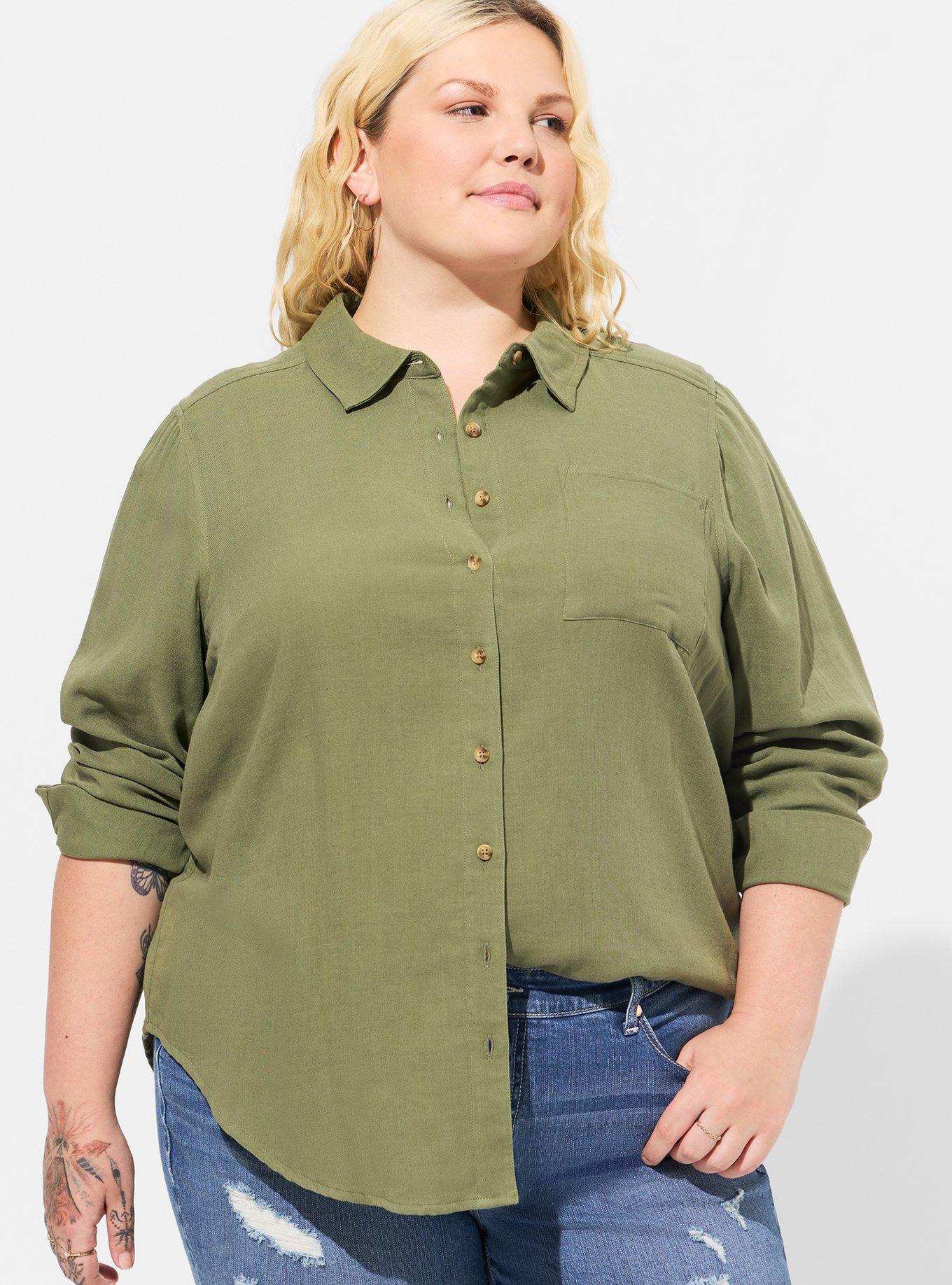 Plus Size Lizzie Double Gauze ButtonUp Long Sleeve Shirt Torrid