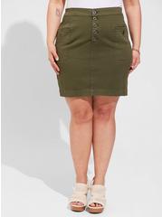 Mini Twill Button Fly Skirt, DEEP DEPTHS, alternate