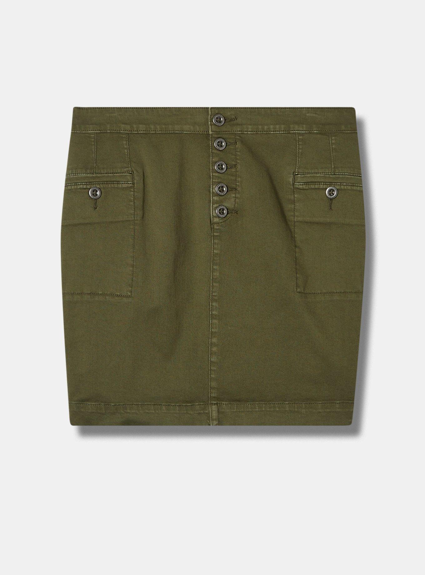 Mini Twill Button Fly Skirt, DEEP DEPTHS, hi-res