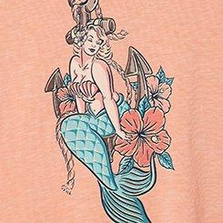 Plus Size Mermaid Vintage Crew Neck Tank, PAPAYA PUNCH, swatch