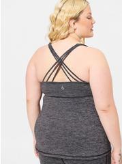 Performance Core Scoop Neck Strappy Back Active Tank with Mesh Support, BLACK GREY SPACE DYE, alternate