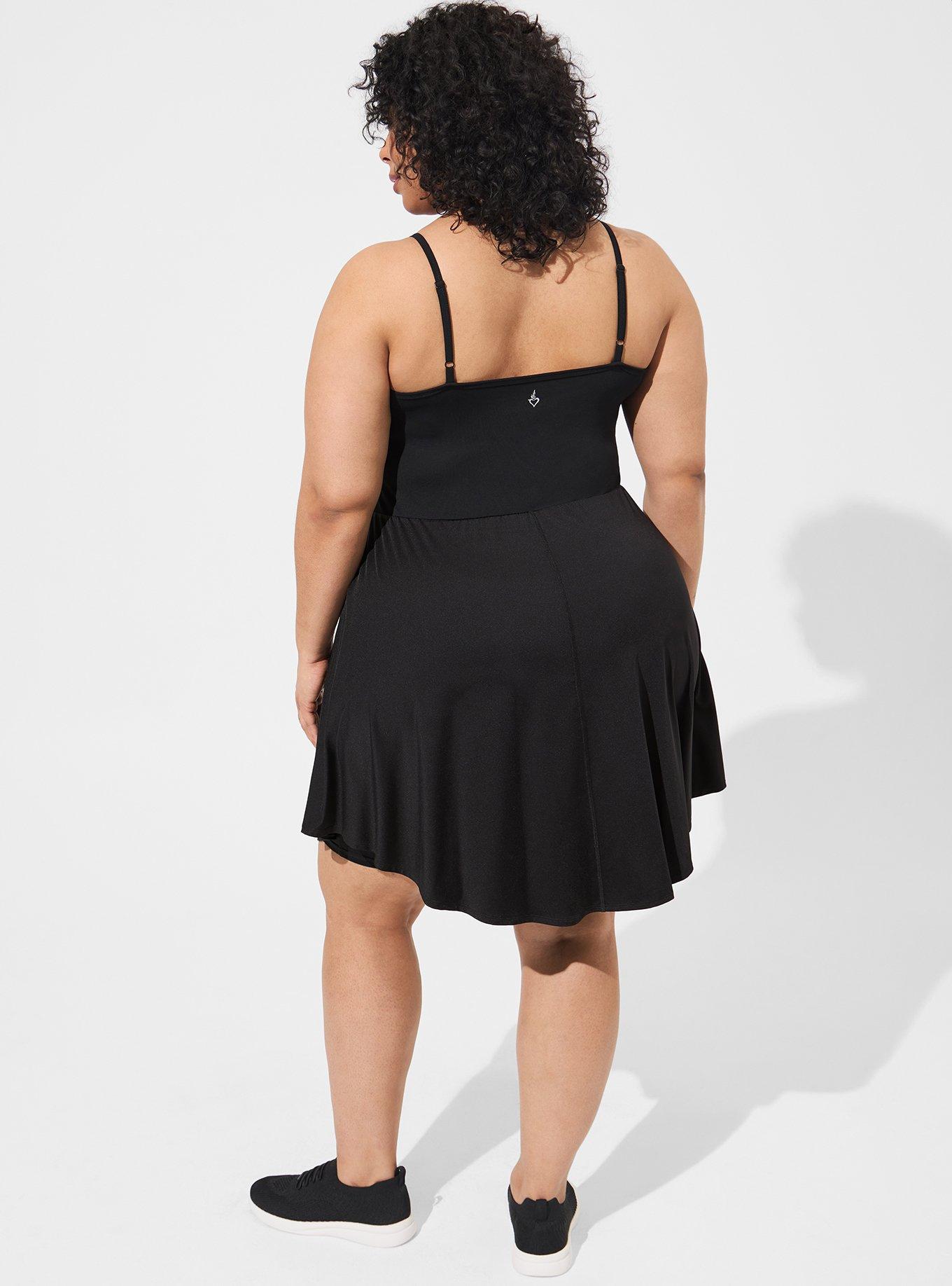 NWT Torrid Plus Size 3 3X 22/24 SCUBA FIT & FLARE MINI DRESS - BLACK