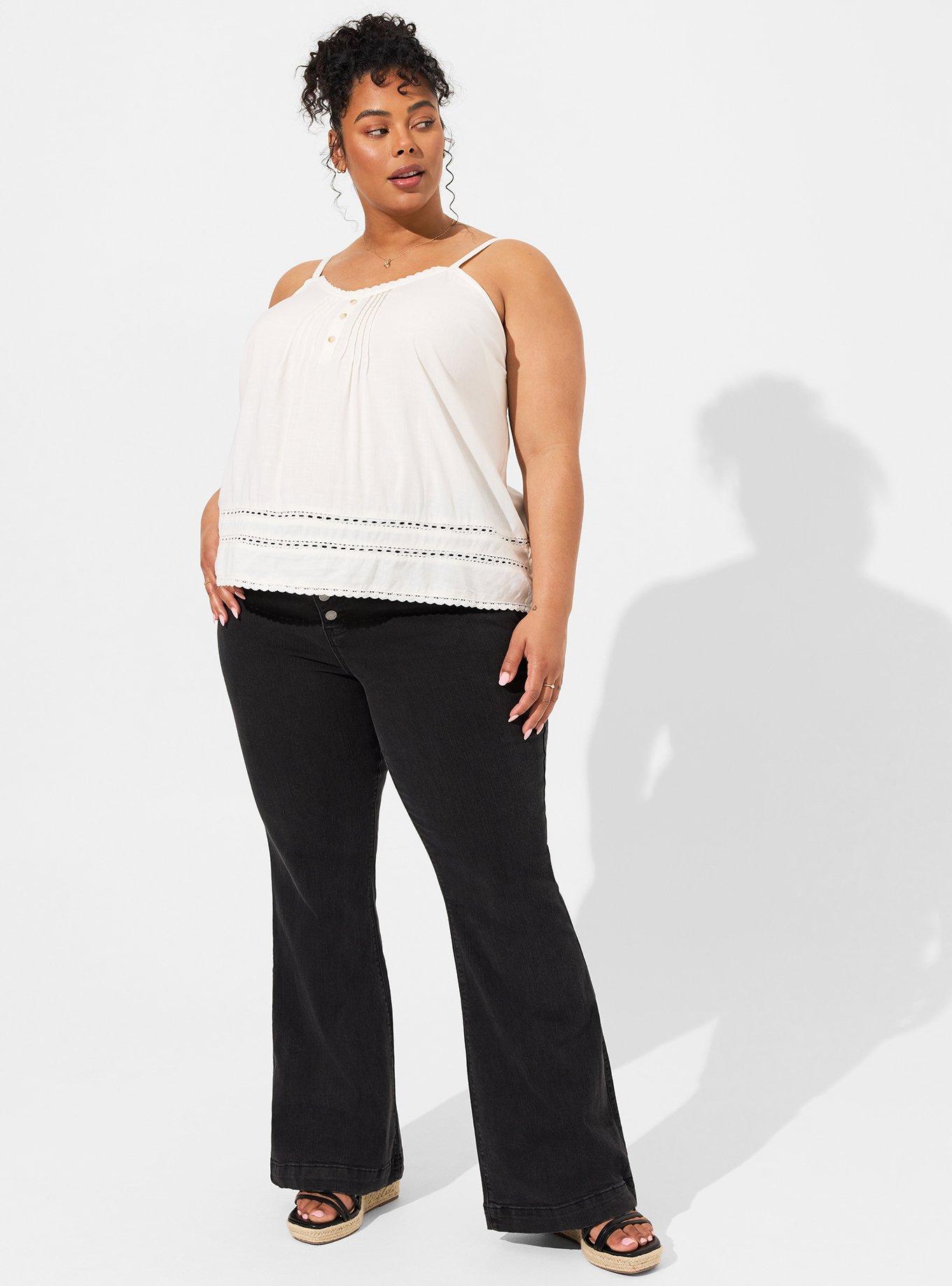 Plus Size - Linen Pintuck Crop Tank Top - Torrid