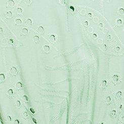 Eyelet Ruffle Sleeve Babydoll Top, HEMLOCK, swatch