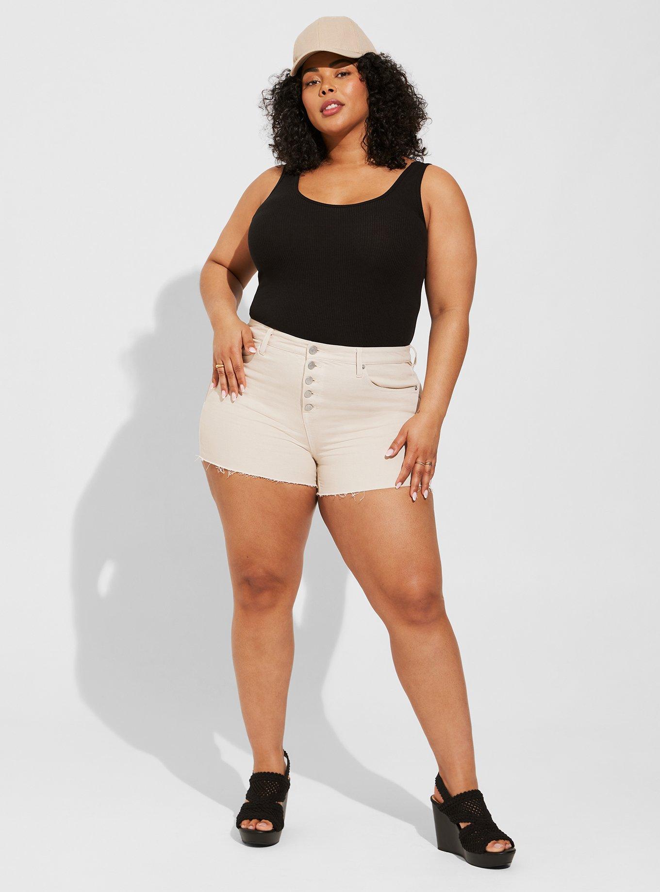 Plus Size Super Soft Rib Double Scoop Bodysuit , DEEP BLACK, alternate