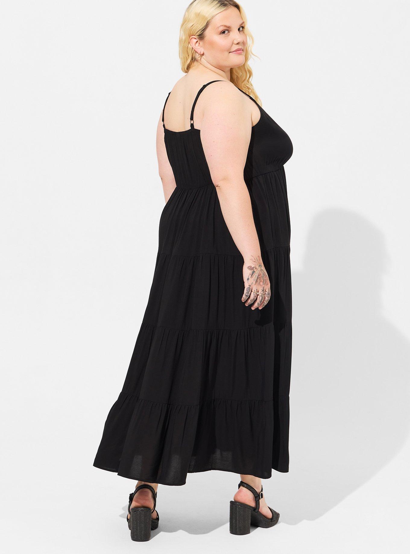 Maxi Challis Tiered Dress, DEEP BLACK, alternate