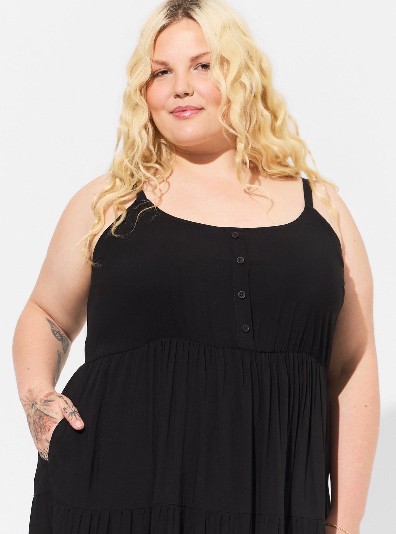 Maxi Challis Tiered Dress, DEEP BLACK, alternate