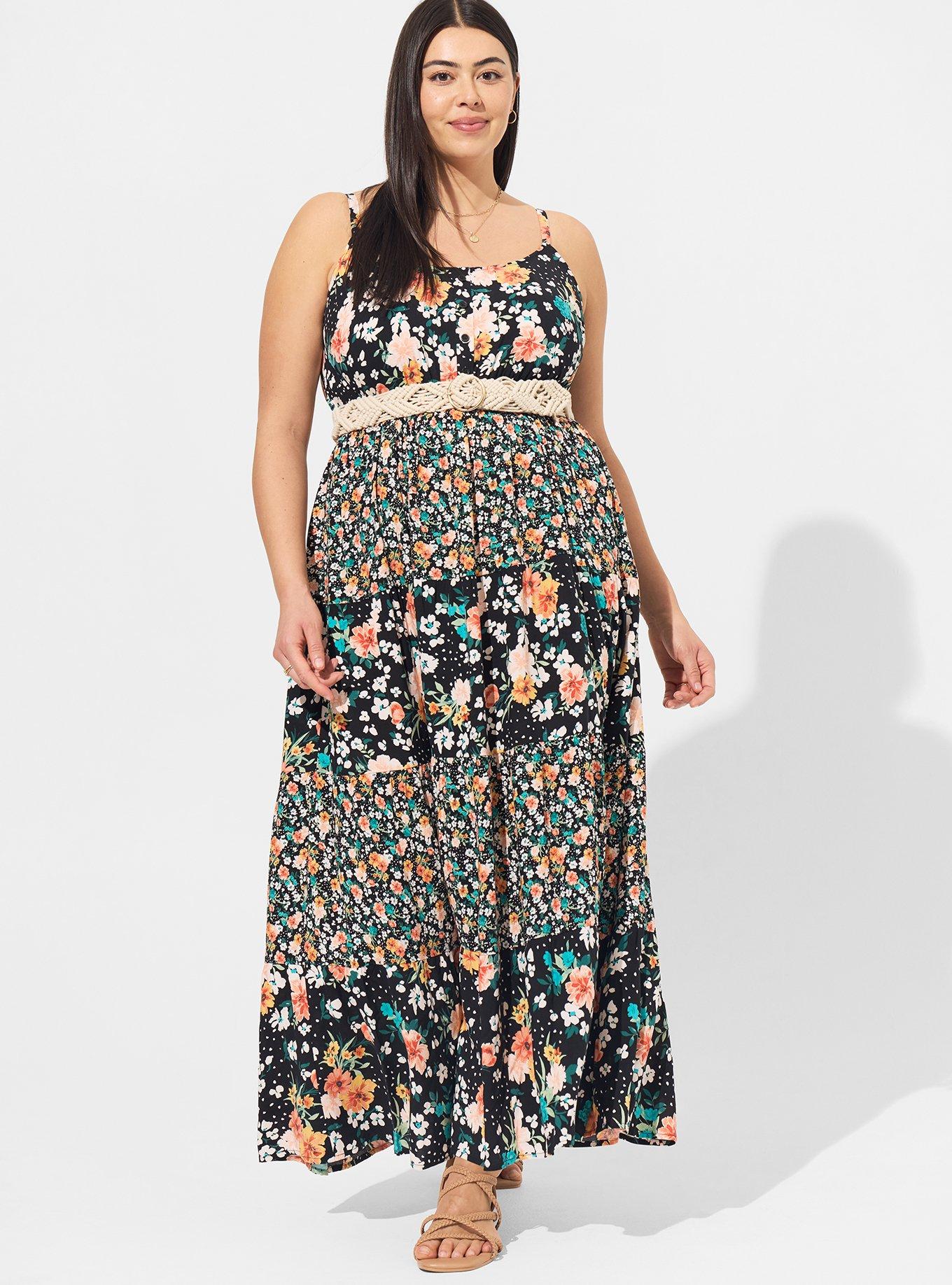 Maxi Challis Tiered Dress, ELLIE FLORAL, hi-res