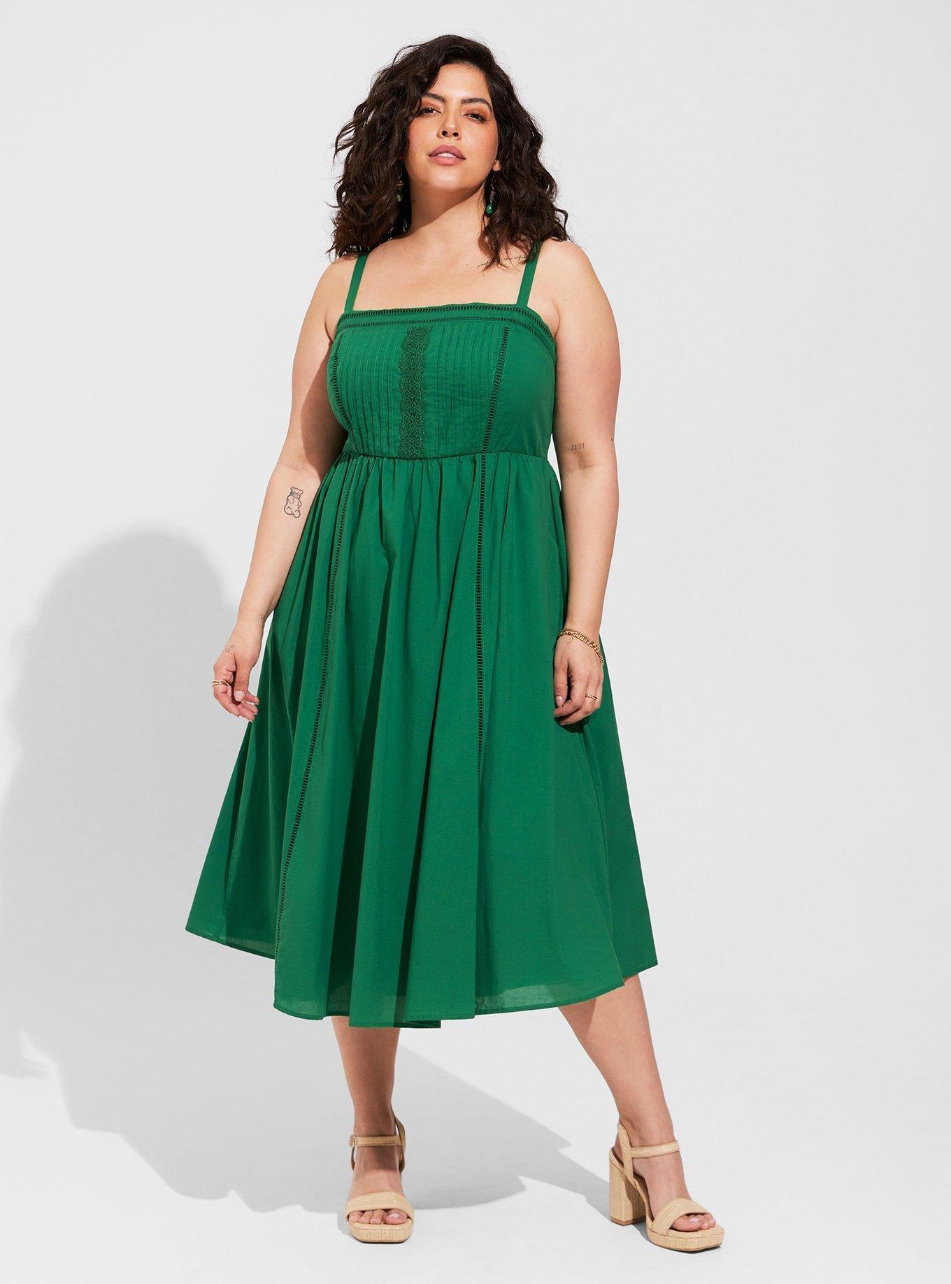 Plus Size - Midi Voile Pleated Bodice Sundress - Torrid