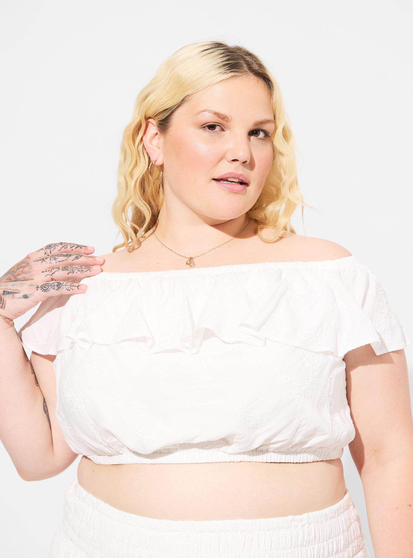 Plus Size Eyelet Off Shoulder Top Skirt Set Torrid