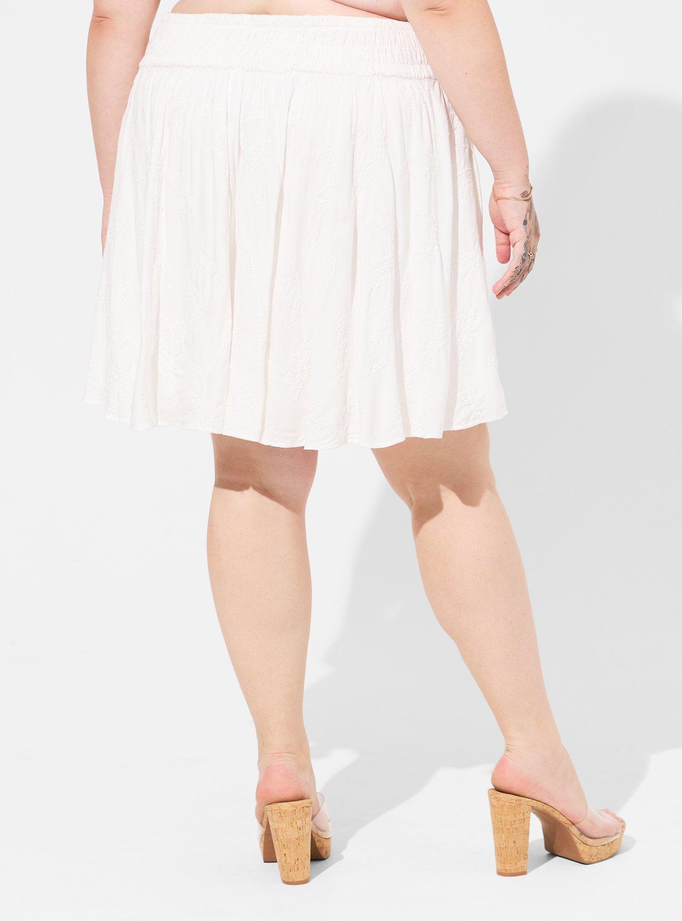 White eyelet skirt plus size hotsell