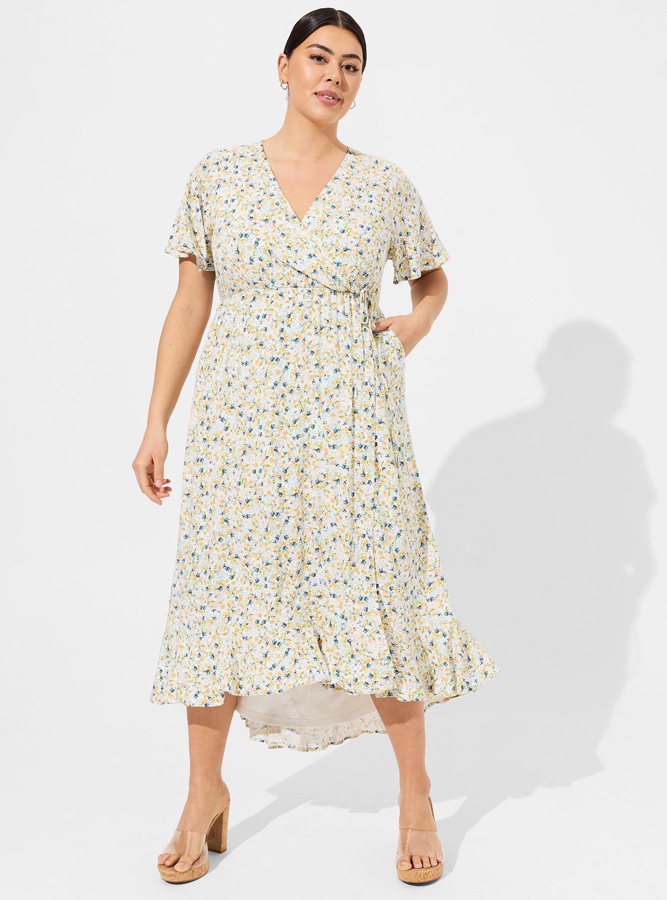 Plus Size - Maxi Challis Off Shoulder Tulip Hem Dress - Torrid