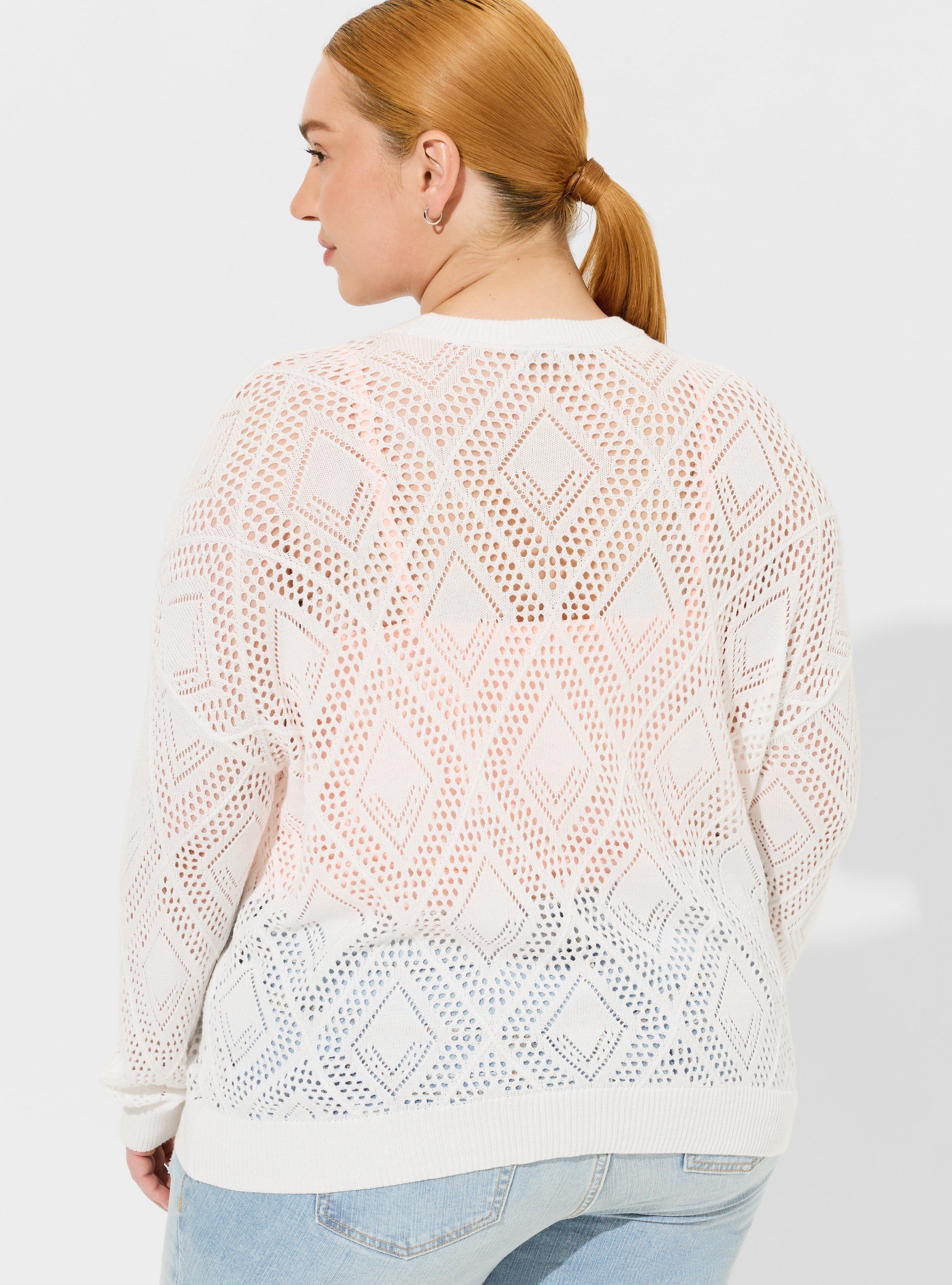 Merino Pointelle Long Sleeve Cloud Tee