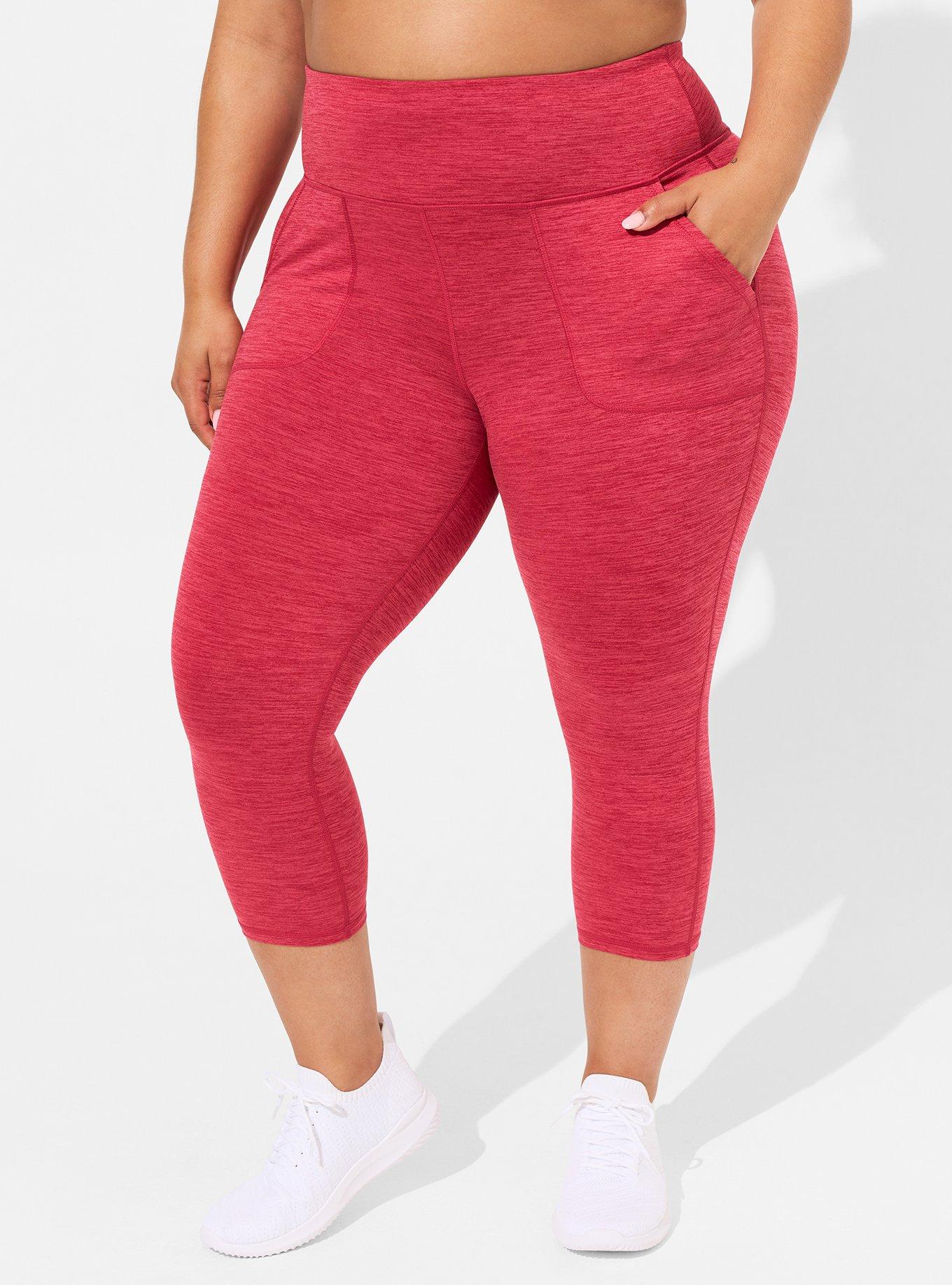 Red Plus Size Capri Leggings