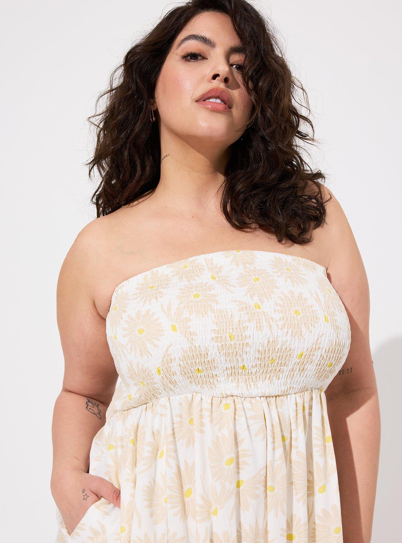 Plus size white tube on sale dress