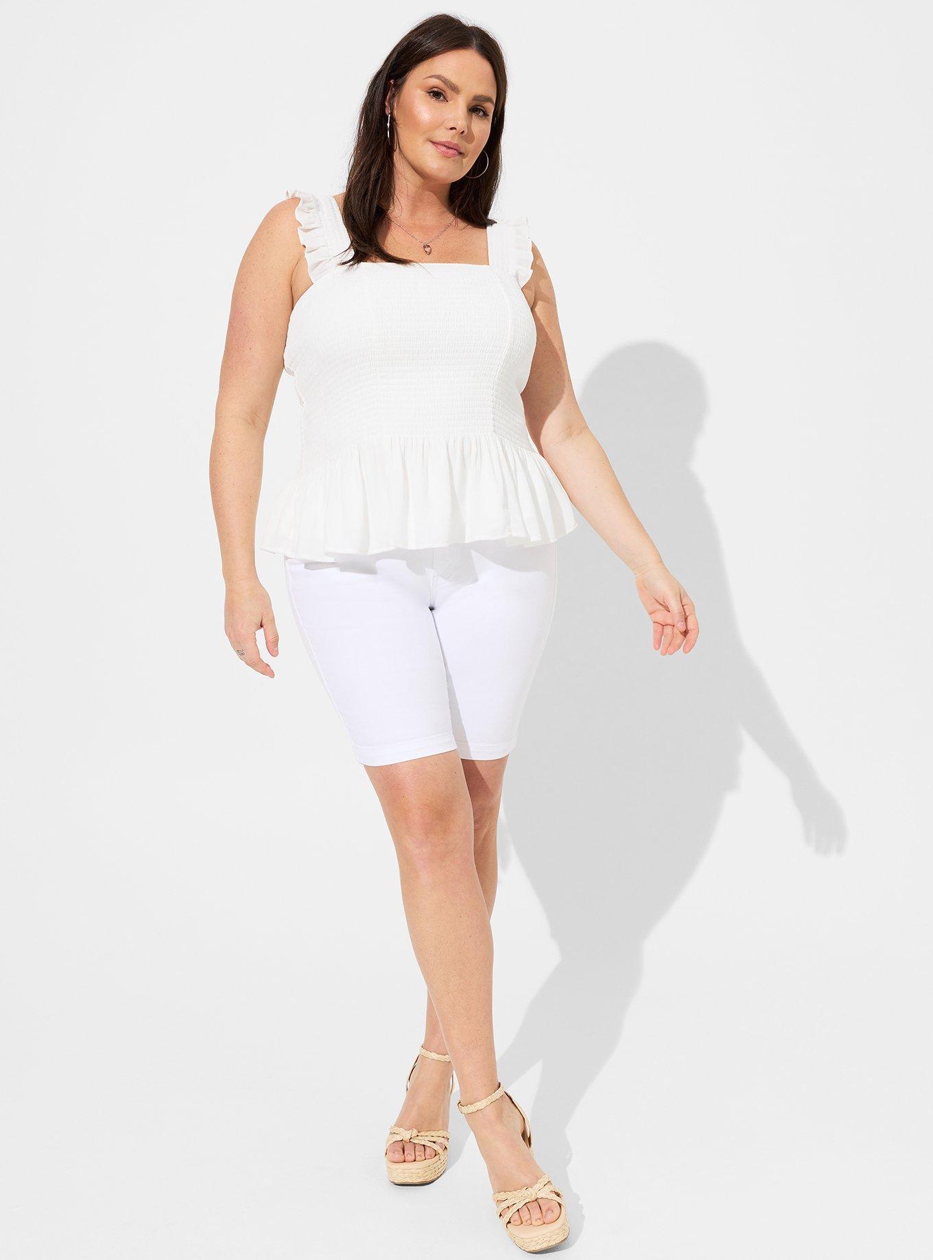 Plus Size - Peplum Washable Crinkle Gauze Smocked Tank Top - Torrid