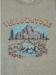 Plus Size Yellowstone Classic Fit Cotton Crew Neck Tank, GREEN, alternate