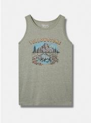Plus Size Yellowstone Classic Fit Cotton Crew Neck Tank, GREEN, hi-res