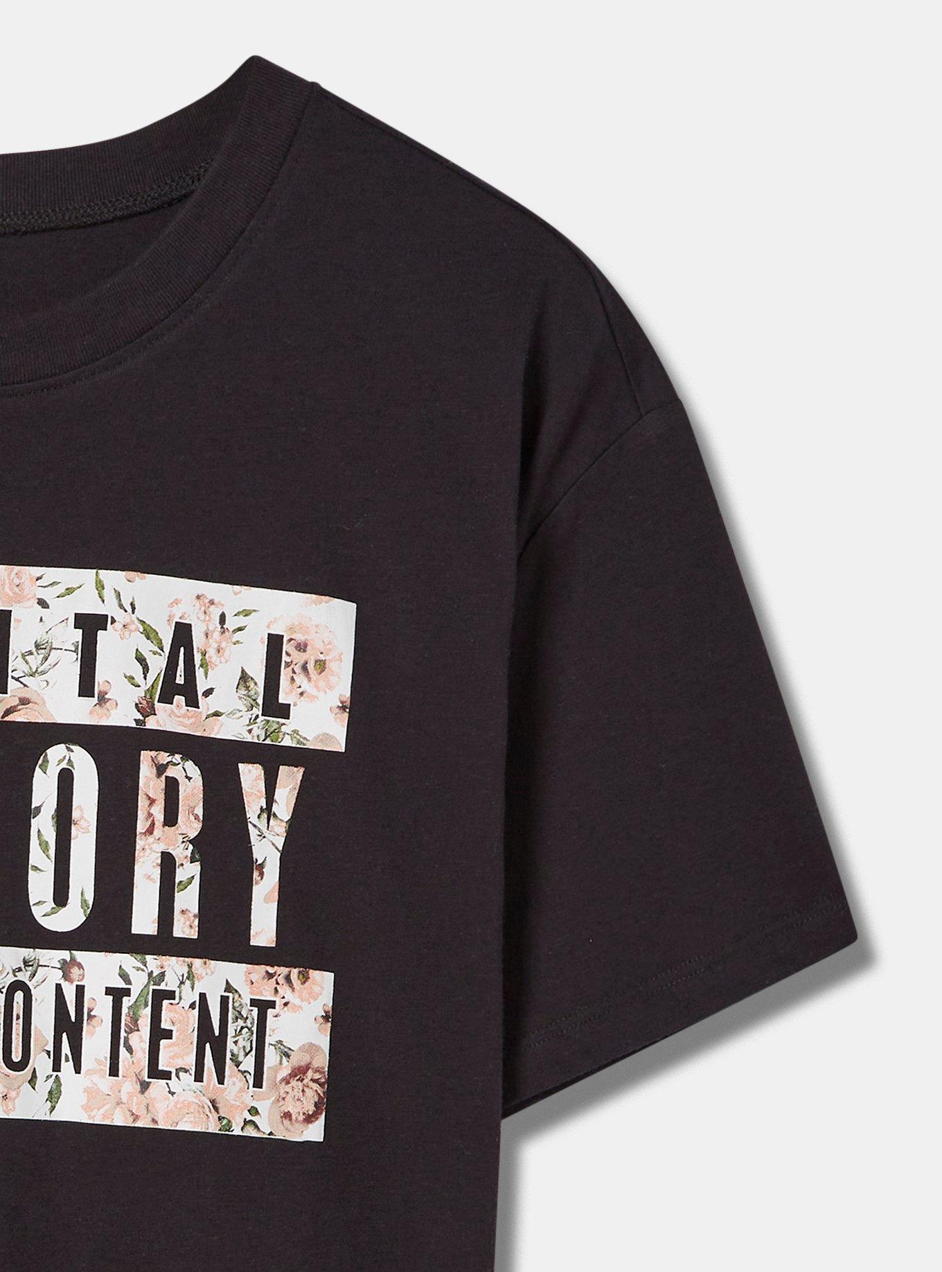 Parental Advisory Relaxed Fit Cotton Crew Crop Tee, DEEP BLACK, alternate