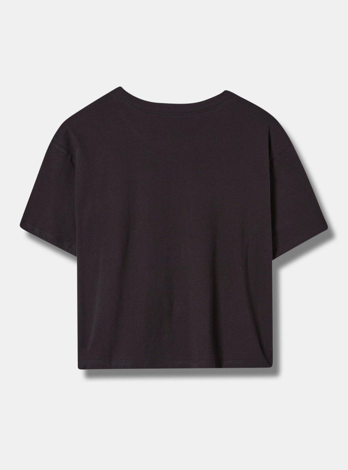 Parental Advisory Relaxed Fit Cotton Crew Crop Tee, DEEP BLACK, alternate