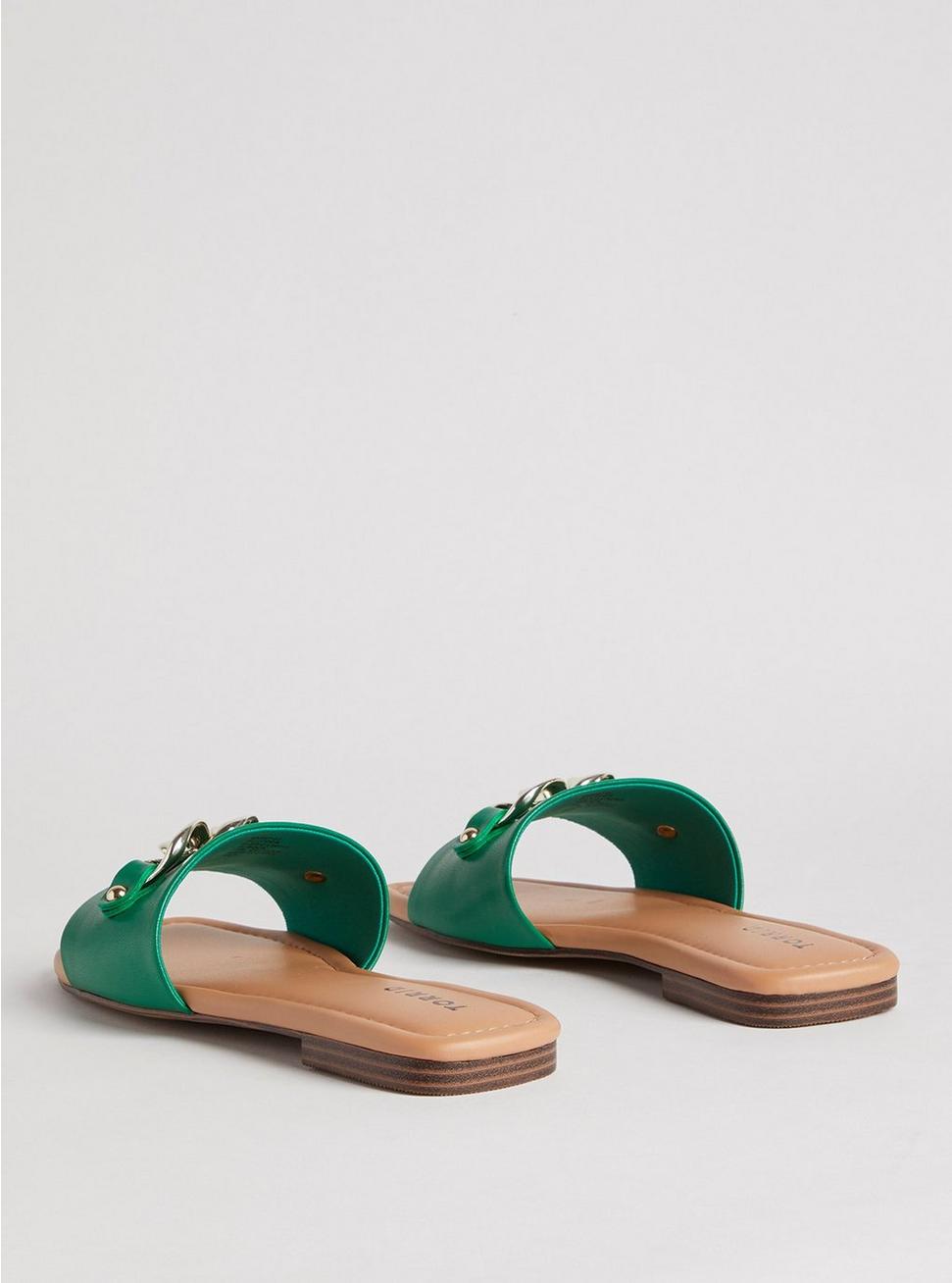 Chain Slide Sandal (WW), GREEN, alternate