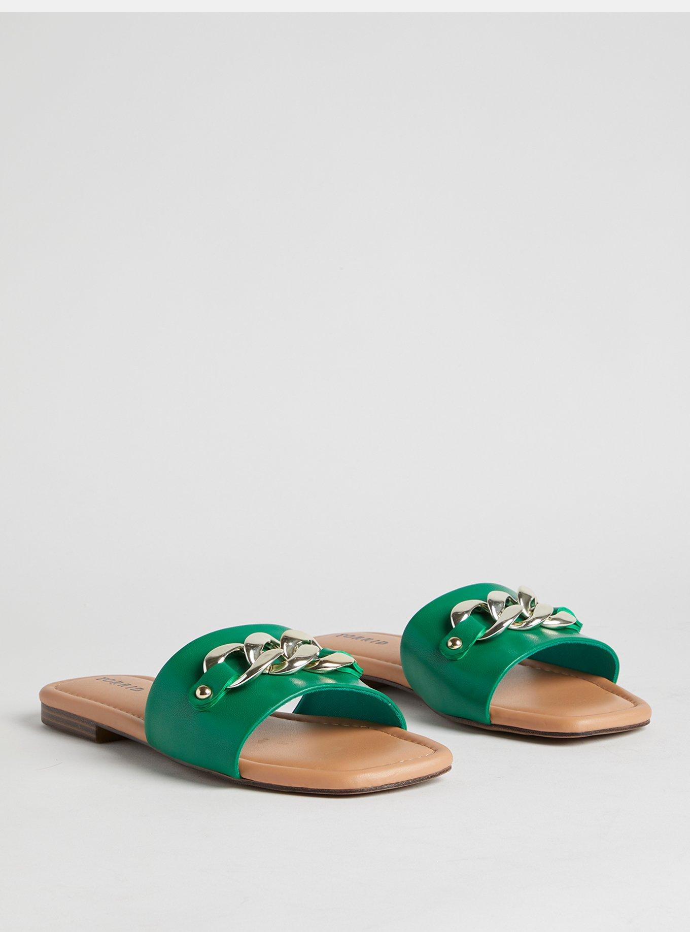 Indiana - Green Leather Sandals