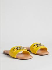 Plus Size Chain Slide Sandal (WW), MUSTARD, hi-res