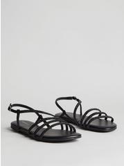 Embellished Asymmetric Strappy Sandal (WW), BLACK, hi-res