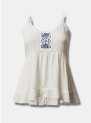 Challis Embroidered Cami, SOFT WHITE, hi-res