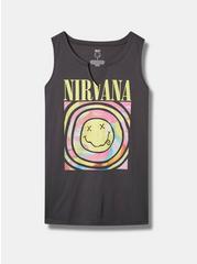 Nirvana Classic Fit Cotton Notch Tank, VINTAGE BLACK, hi-res