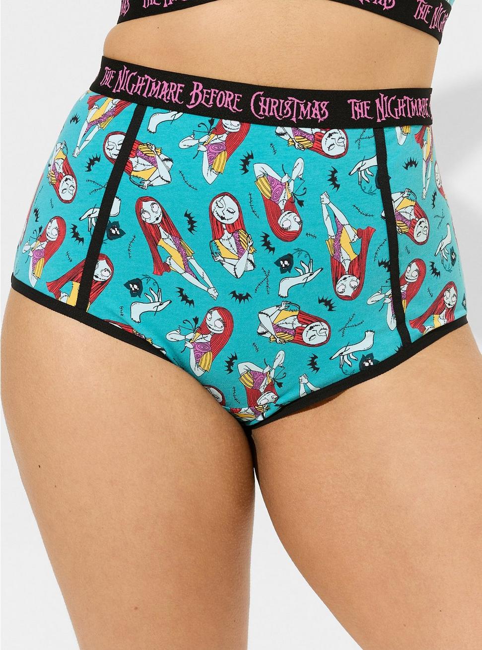 Plus Size Disney The Nightmare Before Christmas Cheeky Mid Rise Cotton Panty, MULTI, alternate