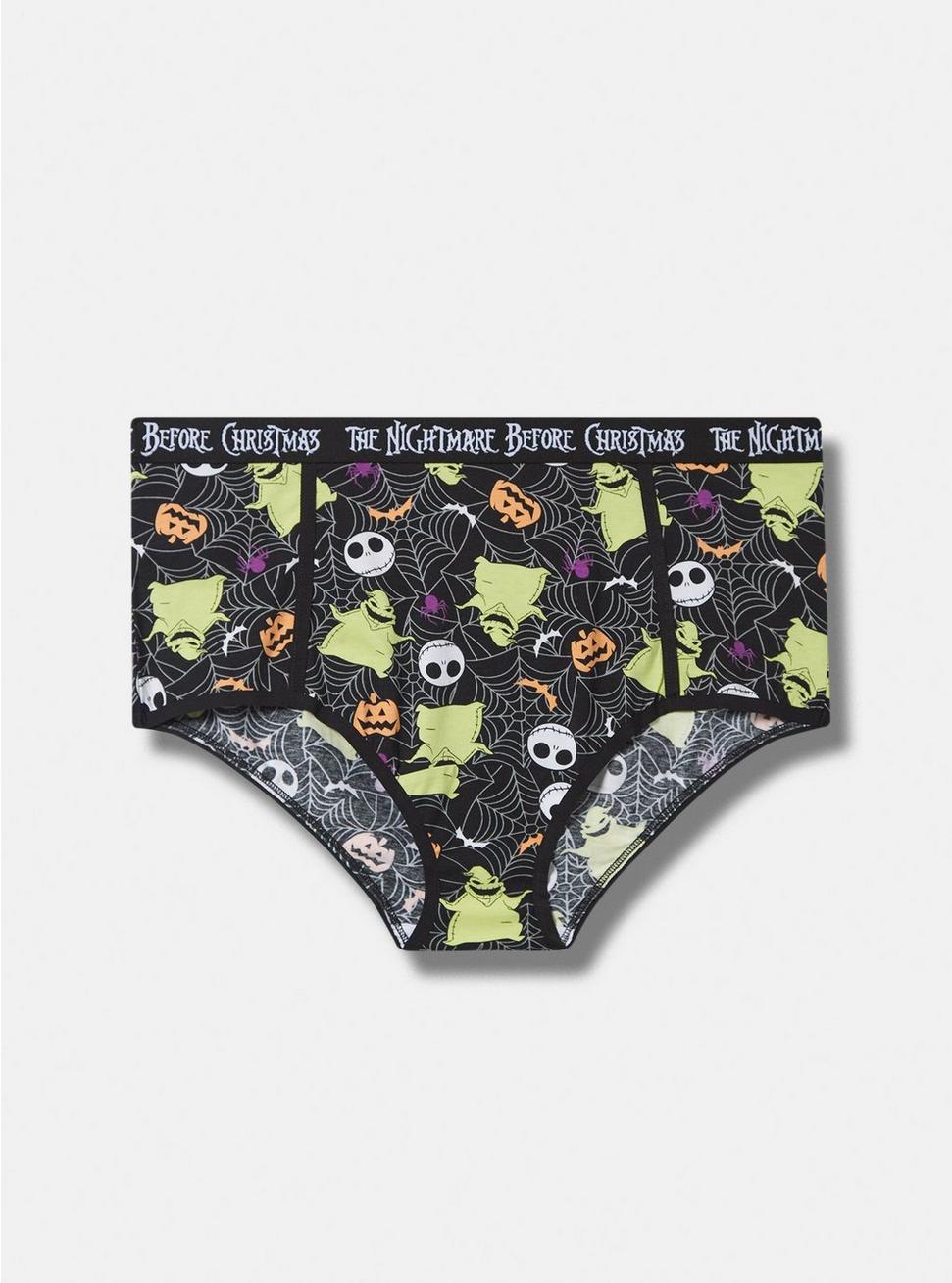 Plus Size Disney The Nightmare Before Christmas Brief Mid Rise Cotton Panty, MULTI, hi-res