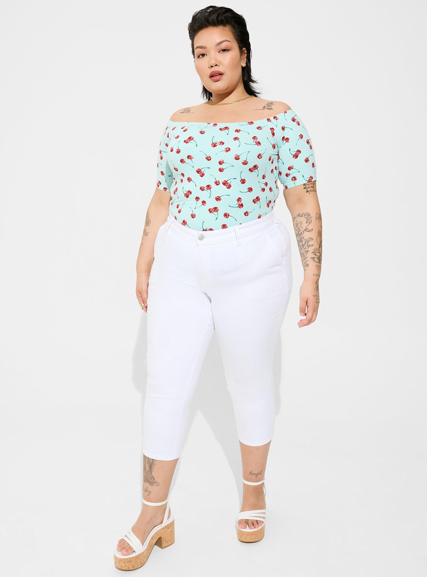 Plus Size - Retro Chic Foxy Off The Shoulder Fitted Tee - Torrid